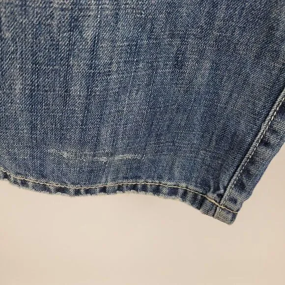 Vintage‎ High Waisted Sea Bead Embroidered Jeans 36 Blue Denim Rainbow Pockets
